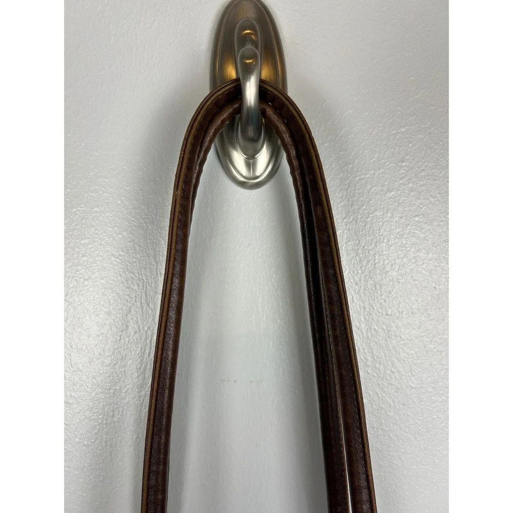 Nine West Brown Faux Leather Shoulder Bag Tote Purse 90s Y2K Neutral Fall Earthy